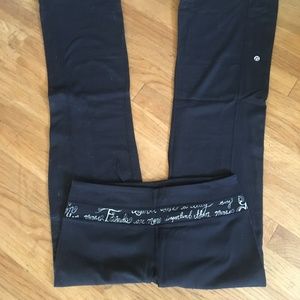 lululemon groove pants (cursive manifesto)